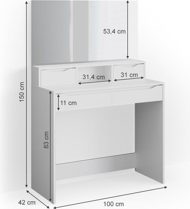 Produktbild Vicco Ruben mit Spiegel (100 x 42 x 150 cm)