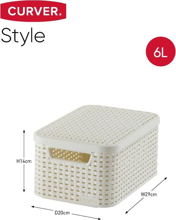 Actual product image Curver 3 STYLE storage boxes cream 44.5 x 33.0 x 24.8 cm (45 x 33 x 25 cm, 30 l)