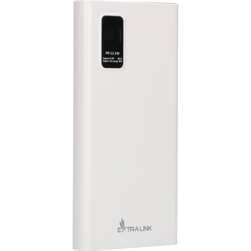 Extralink EPB-067W banca di energia ai polimeri di litio (LiPo) Bianco (10000 mAh, 22.50 W, 37 Wh), Powerbank, Bianco