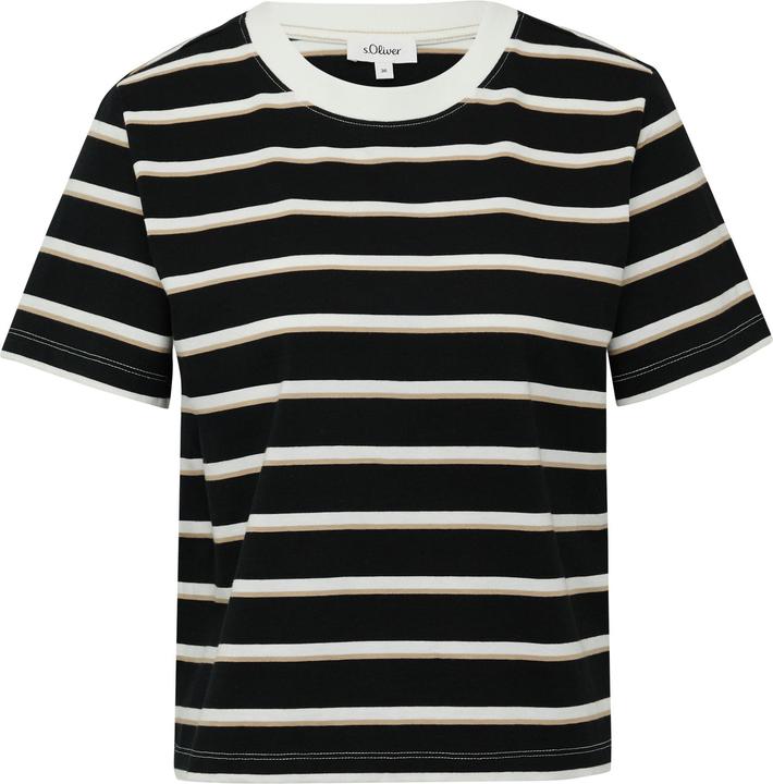 Immagine prodotto S.Oliver T-Shirt Verkürztes Baumwoll-T-Shirt mit Streifen (46)