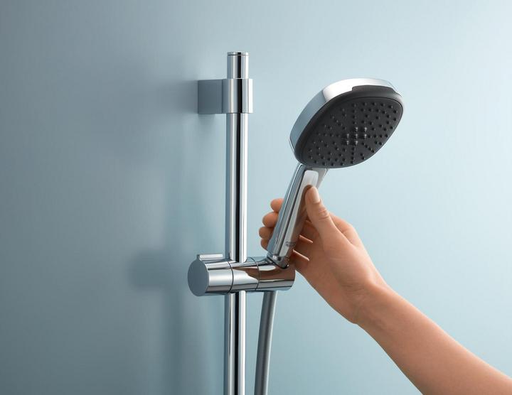 Actual product image Grohe Vitalio Start 110 QuickFix shower rail set, glue or drill, length 900mm, water-saving, 2 jets