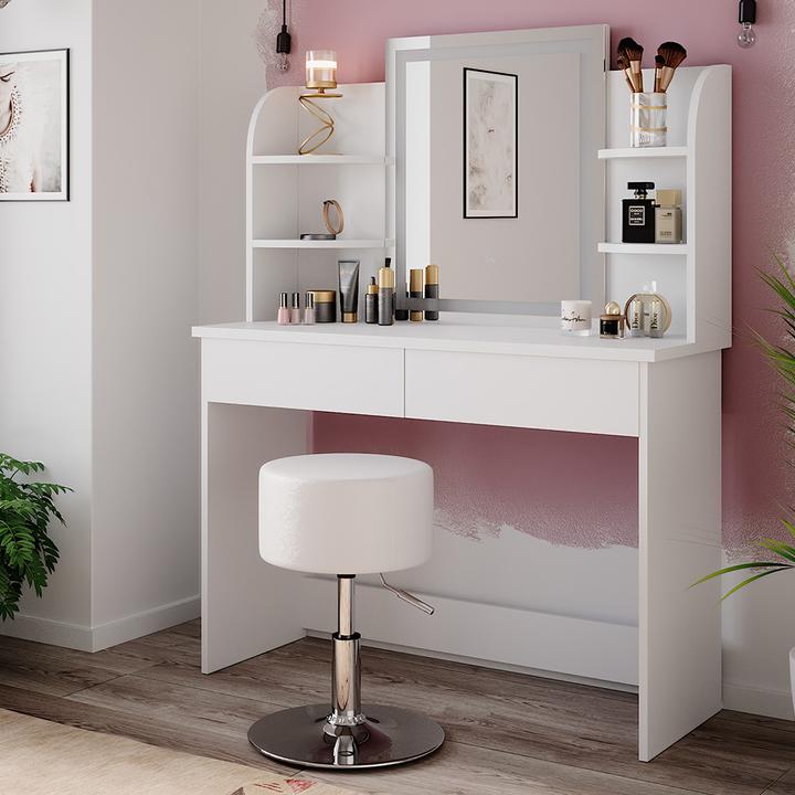 Immagine prodotto Vicco Charlotte con specchio LED e sgabello (108 x 40 x 142 cm)