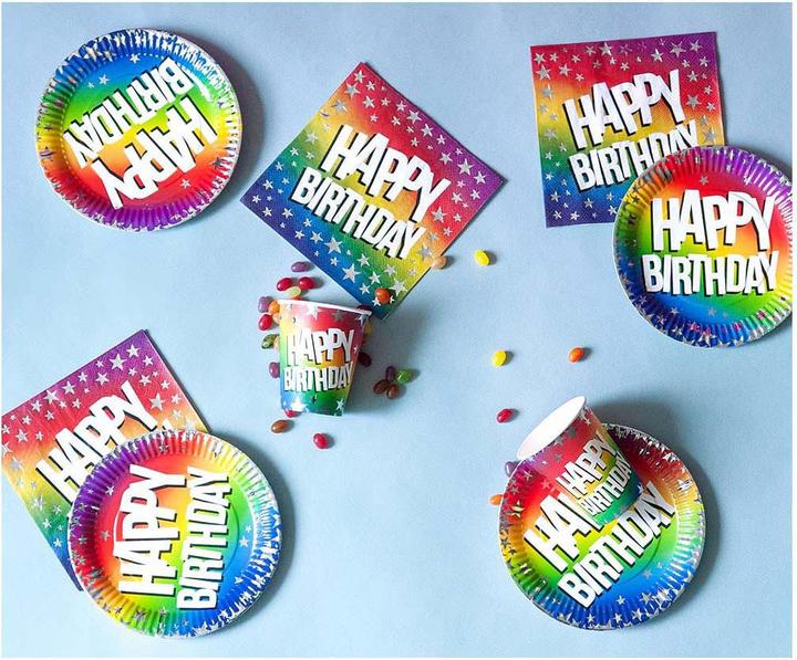 Image du produit Boland 20 serviettes en papier Happy Birthday 33 x 33 cm (20 x, 33 x 33 cm)