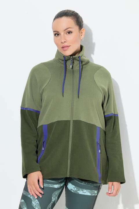 Actual product image Ulla Popken Two-Tone ZIp Front Pocket Sweatshirt (60)