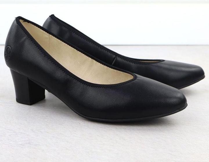 Produktbild Rieker Schwarze Damen-Pumps aus Leder mit niedrigem Absatz (42)