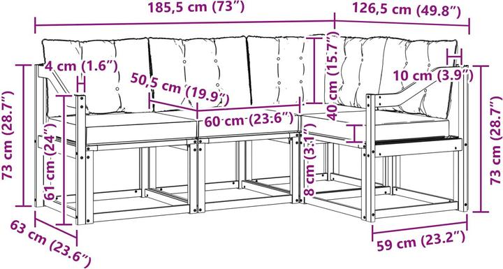 Produktbild vidaXL Outdoor-Sofa