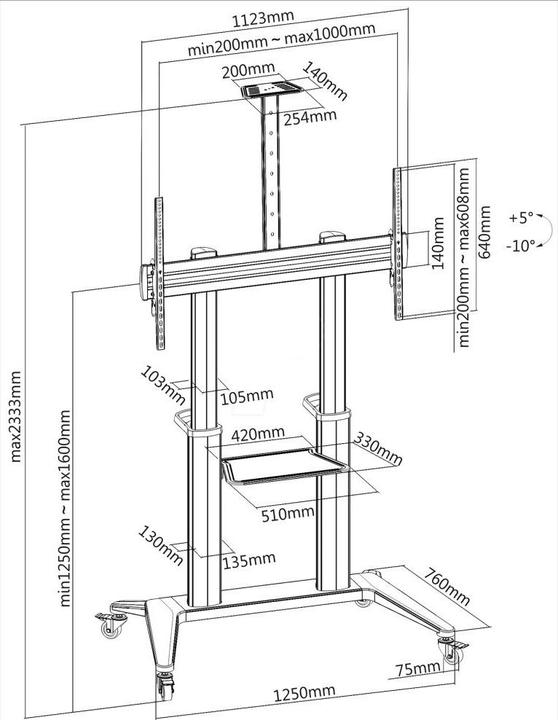 Actual product image Techly ICA-TR49W (140 kg)