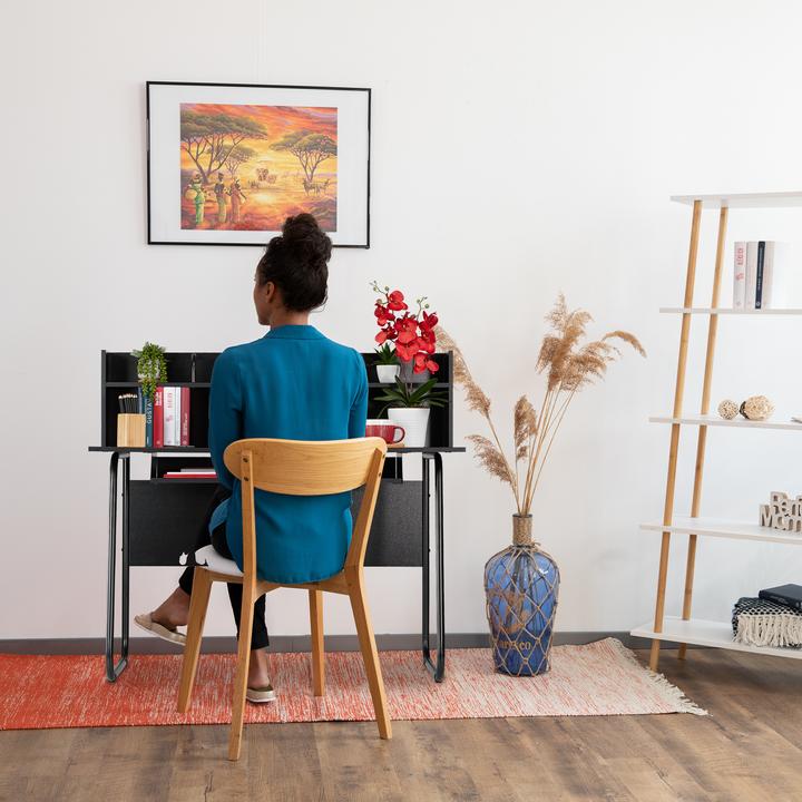 Image du produit Relaxdays Bureau avec étagères à compartiments (120 x 60 x 109 cm)