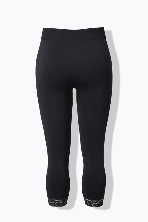 Ulla Popken Strumpf-Capri, Spitzensaum, Oberschenkel-Schutz