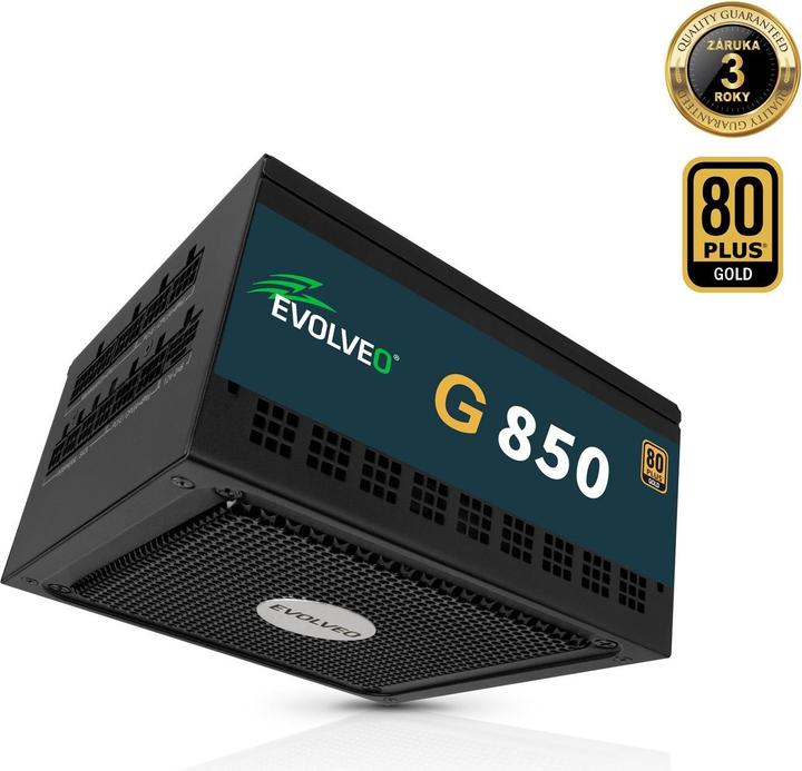 Evolveo G850 zdroj 850W, 80+ GOLD, ATX 3.1, aPFC, 140 mm ventilátor (850 W)