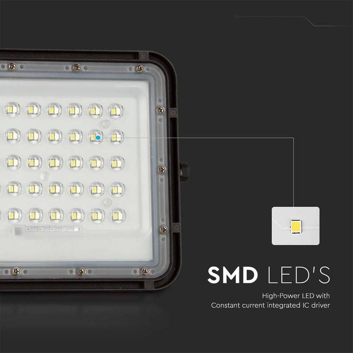 Produktbild V-TAC VT-40W 7821 LED-Flutlichtstrahler, Solarmodul 6 W Kaltweiss Schwarz (400 lm, IP65)