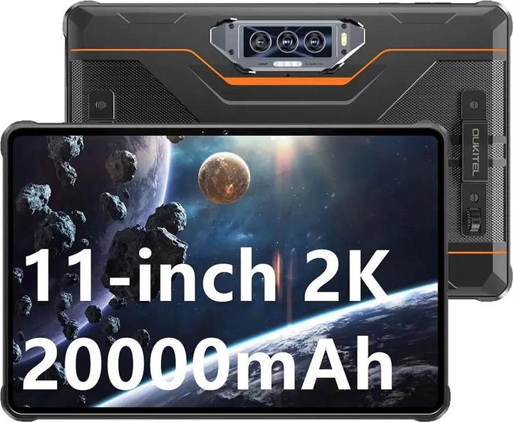 Actual product image Oukitel RT8 - Tablette Durci (4G - 11" - 20 000 mAh - 256 Go, 6 Go RAM) Orange (4G, 11", 256 GB, Black, Orange)