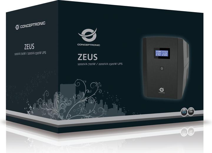 Immagine prodotto Conceptronic ZEUS USV 1200VA LED / ZEUS 03E (1200 VA, 720 W, Interattivo linea UPS)