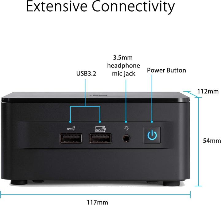 Actual product image ASUS NUC 12 Pro Tall Kit RNUC12WSHI300000I (Intel Core i3-1220P)