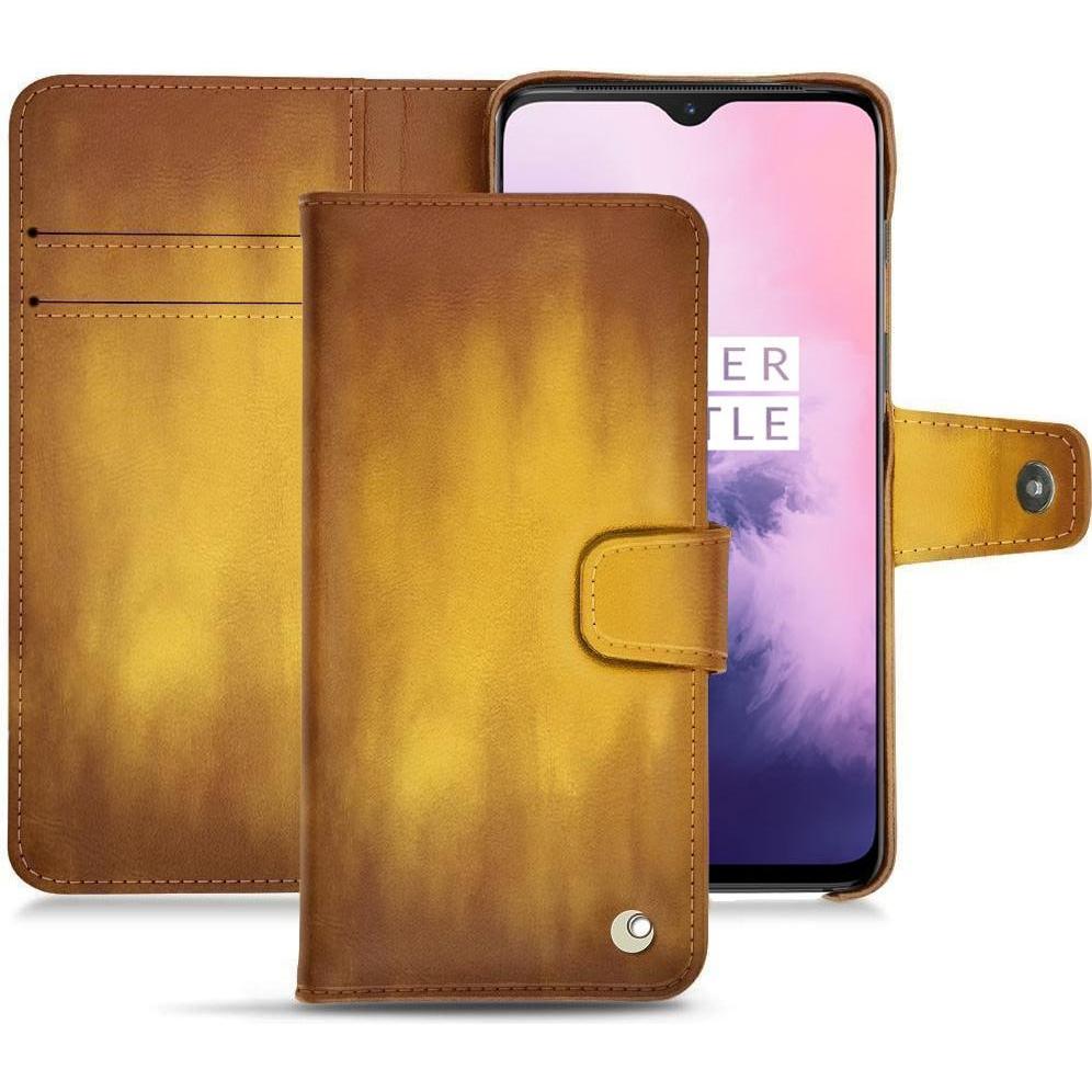 Noreve Lederschutzhülle Wallet (OnePlus 7), Smartphone Hülle, Gold