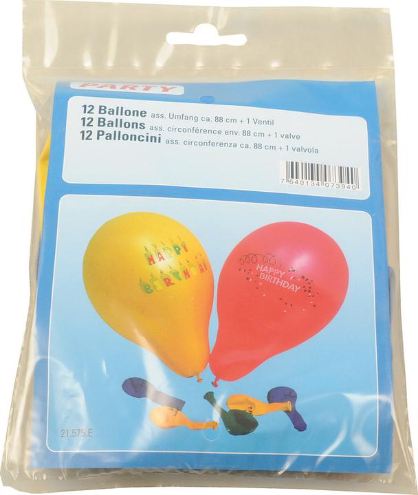 Image du produit Party Ballons Happy Birth.88cm 12pcs (12 x)