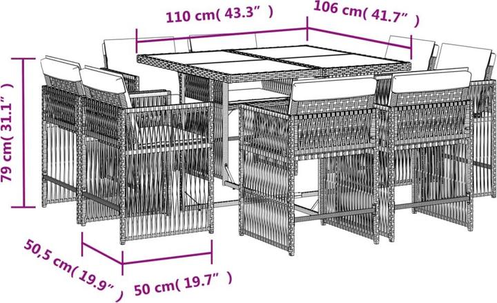 Produktbild vidaXL Garten Essgruppe