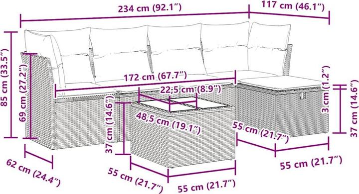Produktbild vidaXL Garten Sofagarnitur