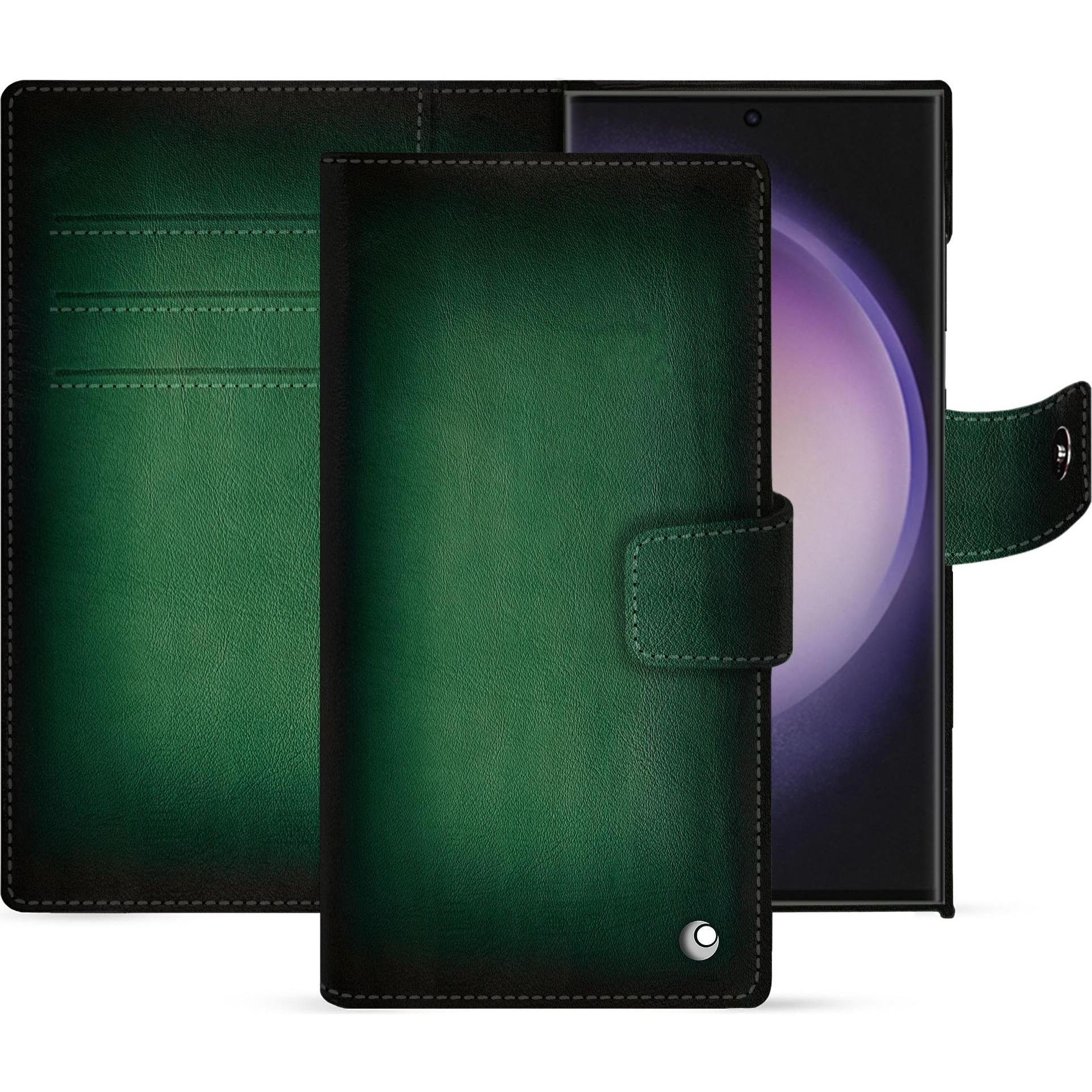 Noreve Lederschutzhülle (Samsung Galaxy S24 Ultra), Smartphone Hülle, Grün