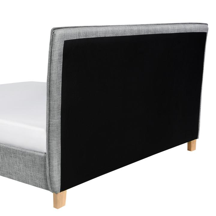 Actual product image Beliani Upholstered bed linen look grey slatted frame 160 x 200 cm SENNEZ (160 x 200 cm)