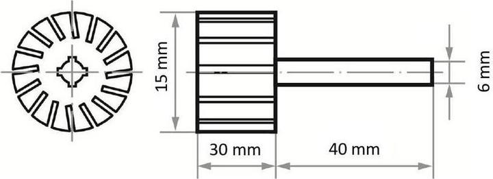 Actual product image Rotor sanding belt STZY cylindrical 15 x 30 mm shaft 6 mm
