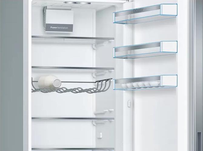 Produktbild Bosch Hausgeräte Series 6, free-standing fridge-freezer with freezer at bottom, 201 x 60 cm, Stainless steel look, MK (343 l)