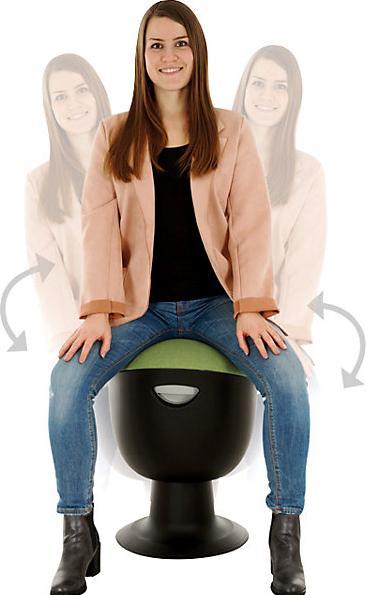 Actual product image Lotz Flexible stool, height adjustable 465 - 585 mm, upholstered seat, green cover.