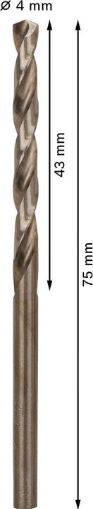 Produktbild Bosch Professional Zubehör PRO Stainless Steel HSS-Co Spiralbohrer, 4 x 43 x 75 mm (4 mm)