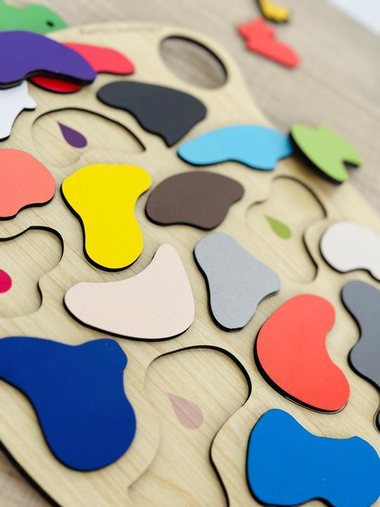 Immagine prodotto Activity Board Puzzle di pallet colorati in legno, giocattolo educativo per bambini, regalo ideale per i più