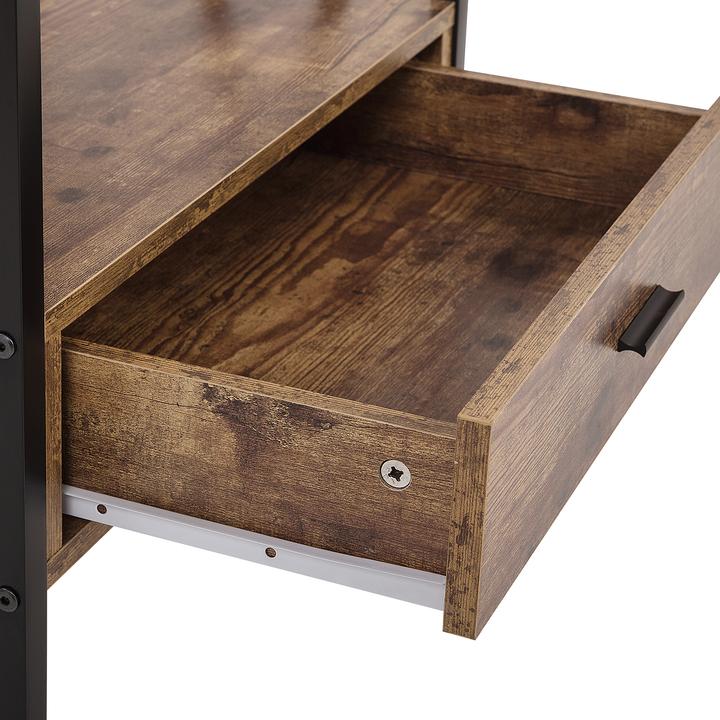 Produktbild Beliani Regal Holzoptik braun 1 Schublade KEENE (56 x 51 x 101 cm)