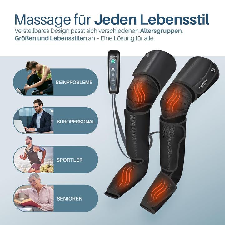 Produktbild Portentum Beinstimulatoren mit einstellbarer Wärme und Vibration, 5 Kompressionsstufen, Fernbedienung