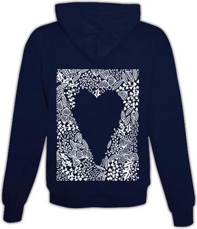 Produktbild Schwesternuhr Hoodie Herzmuster Unisex (XL)