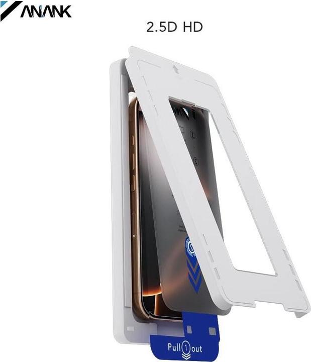 Actual product image Anank - 2.5D Panzerglas HD / Displayschutz - 2X verstärkt - mit Installationsbox für iPhone 15 Pro (1 Piece, Apple iPhone 15 Pro)