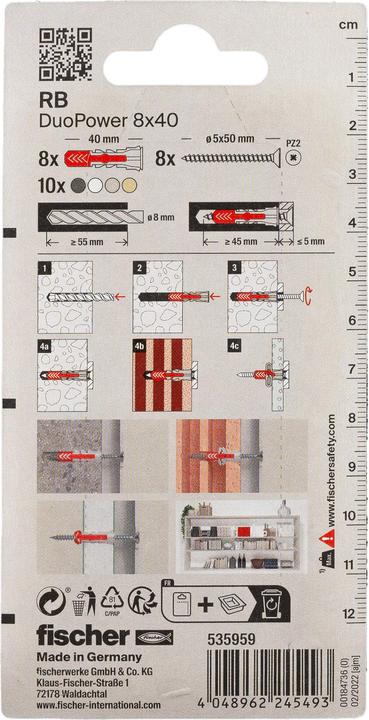 Image du produit Fischer DuoPower 8x40 RB K (8) (8 pcs)