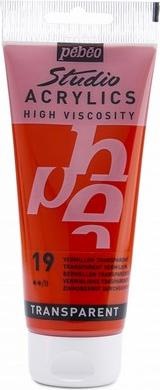 Actual product image Pebeo Studio Acrylics fine acrylic (Vermilion Transparent, 100 ml)