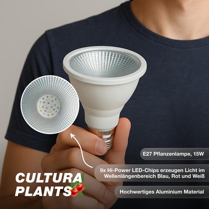 Produktbild Venso E27 Pflanzenlampe "Cultura" 15W 60° (LED, 240 V)