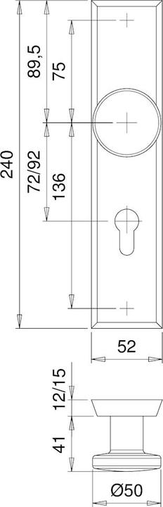 Image du produit Magni Garniture de porte Dieckmann Garniture de protection massive Rondo ES0 (Poignée de porte)