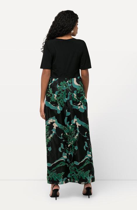 Produktbild Ulla Popken Ausbrenner-Maxikleid, A-Linie, V-Ausschnitt, Halbarm (50, 52)