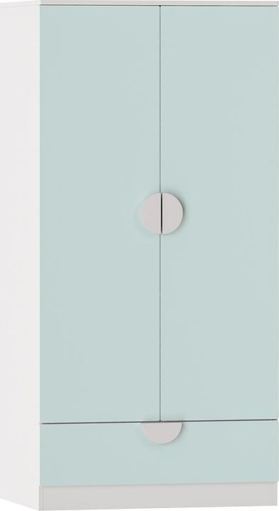 Actual product image En.Casa Kinderkleiderschrank Sandnes mit Schublade 123x60x40 cm Mintgrün (60 cm)