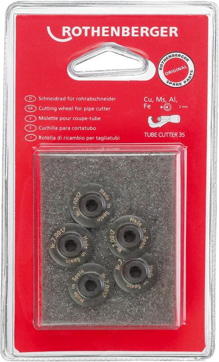 Image du produit Rothenberger Molette de remplacement Molette Ø 18,5 mm Profondeur de coupe 3 mm Acier trempé fortement allié (Roue de coupe)