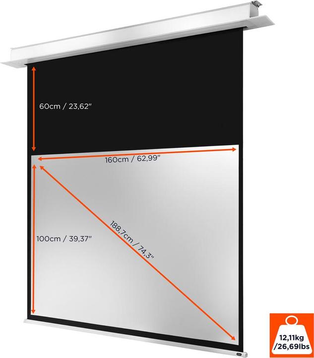 Productafbeelding Celexon Electric Professional Plus Plafondinbouw - Scherm - Plafondmontage - Inzetbaar. (74.41", 16:10)