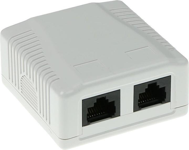Image du produit ACT Surface mounted box unhielded 2 ports CAT5E. Type : CAT5E Wall mountbox c5e 2 prt unsh