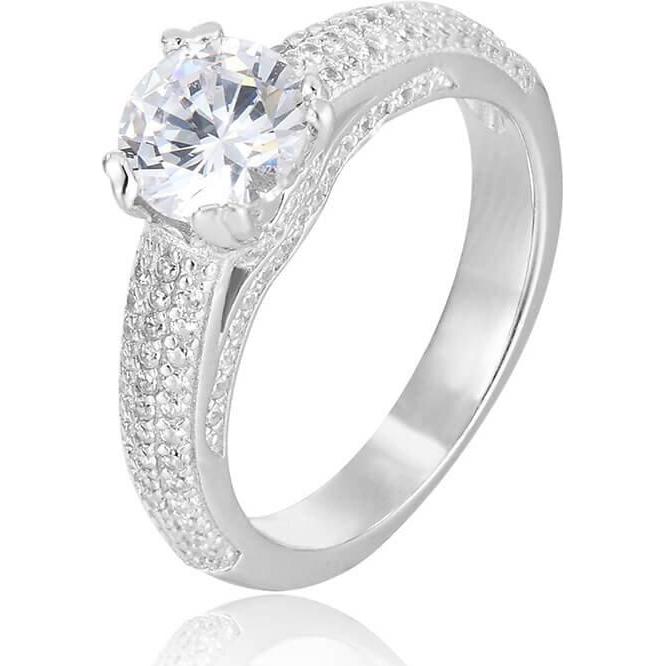 Beneto, Anello, Anello in argento con zirconi AGG342 - Circuito: 52 mm (L)