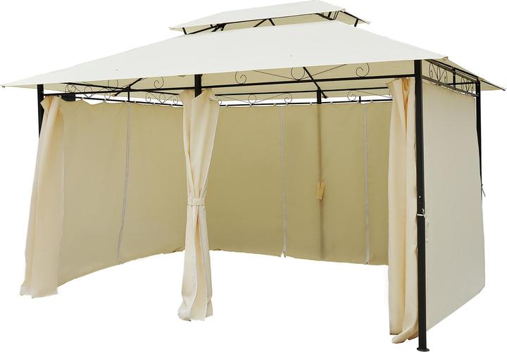 Produktbild Outsunny Gartenpavillon mit Doppeldach und Seitenteilen (400 cm, 300 cm)