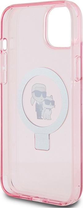 Actual product image Karl Lagerfeld KLHMP15MHMRSKCP iPhone 15 Plus 6.7" różowy/pink hardcase Ring Stand Karl&Choupettte M (Apple iPhone 15 Plus)