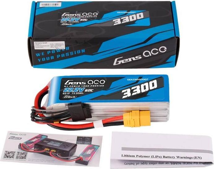 Actual product image Gens Ace Accumulator Lipo G-Tech 3300mAh 22.2V 60C 6S1P XT90 (22.20 V, 3300 mAh)