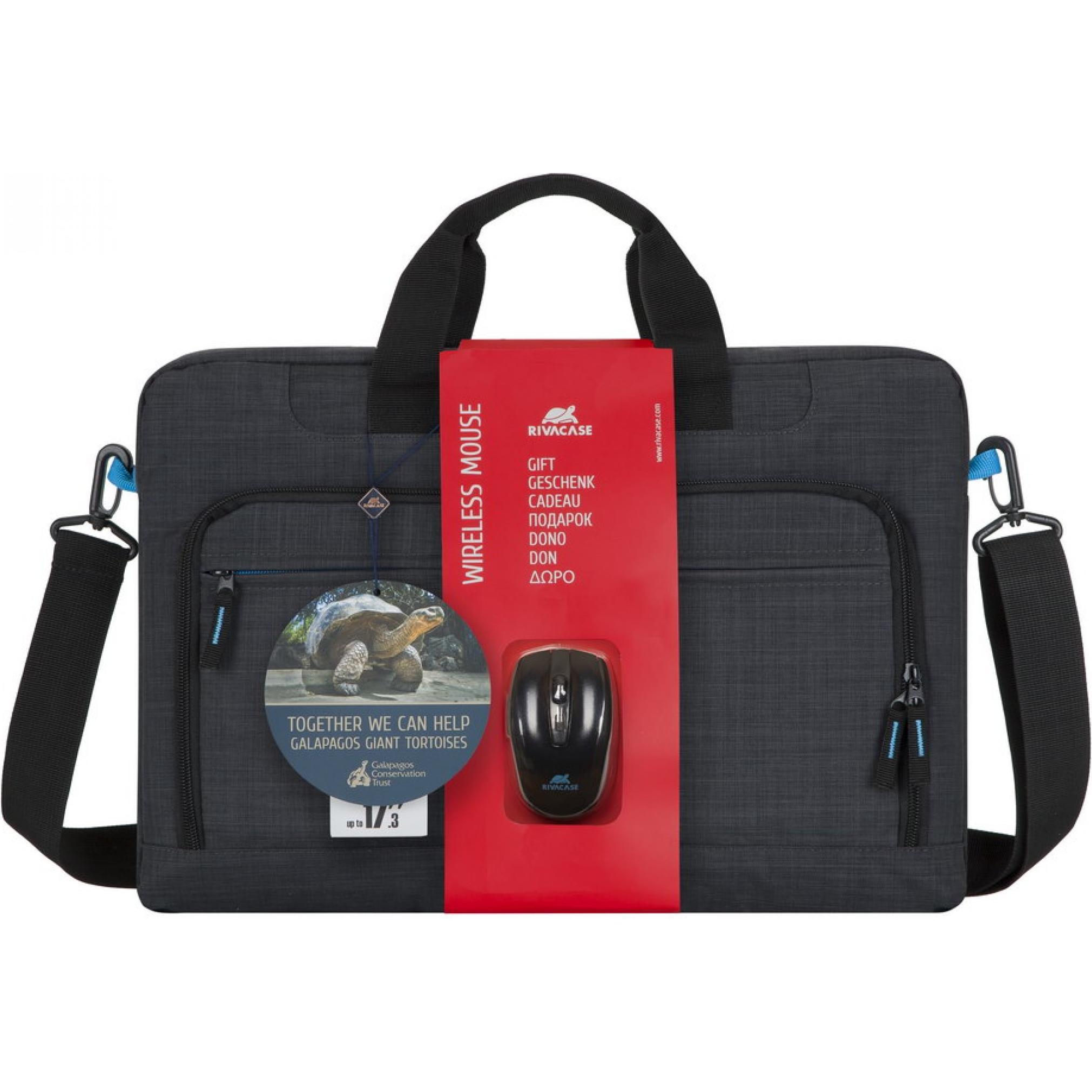 Thumbnail - Rivacase 8058 black Laptop Bag 17.3 +wireless mou (17.30", Universal), Notebooktasche, Schwarz