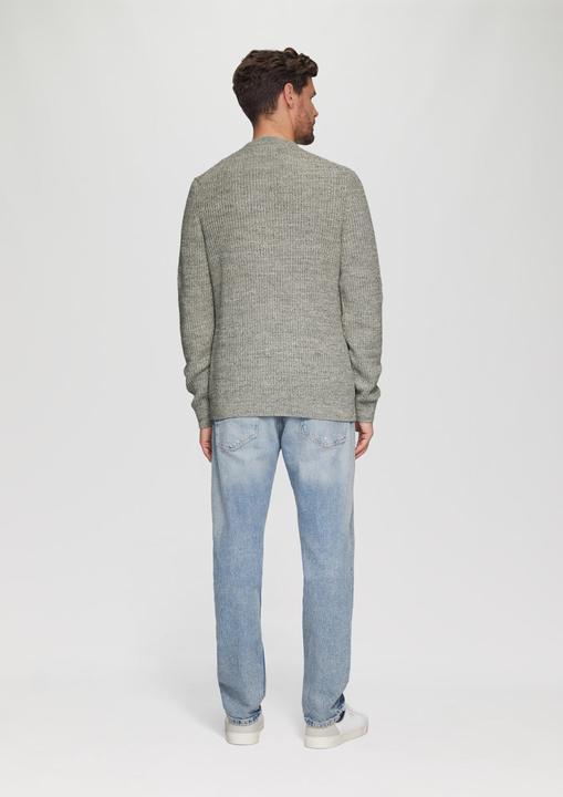 Produktbild S.Oliver Strickpullover Melierter Pullover mit Patentmuster und Crew Neck (3XL)