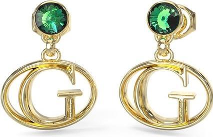 Guess Stylish Rivoli Gold Plated Dangle Earrings JUBE03361JWYGEMT/U (Edelstahl)