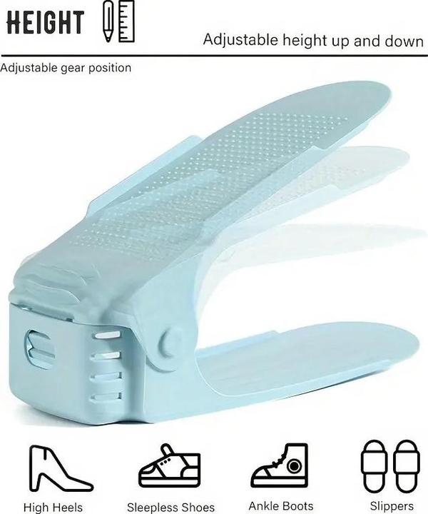 Produktbild ASMI 4 Stück Schuhstapler, Schuhaufbewahrung, Schuhfach Light Blue